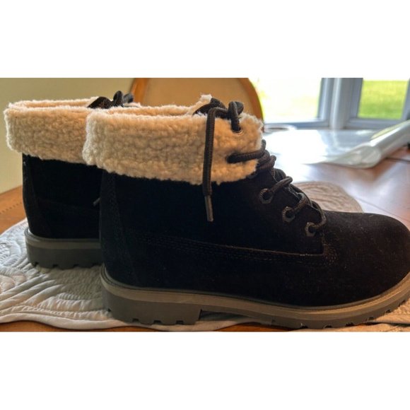 Women's Sketchers Suede Flip Down Boots USA Size 8 Style 47690 Black - Picture 7 of 7